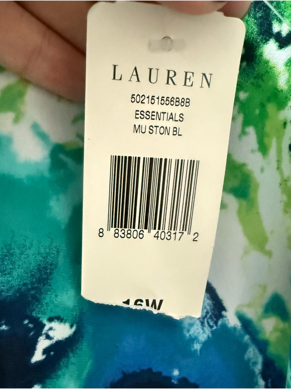 NWT Lauren by Ralph Lauren Blue & Green Floral V-Neck Sleeveless Dress! 16W NEW! - Picture 10 of 10